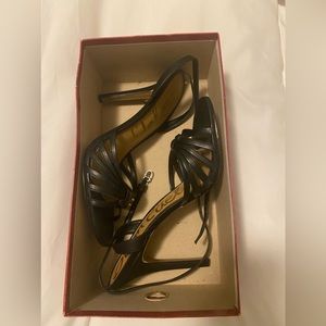 DEAL ALERT 🚨  all black peep toe heels w/ straps! Very sexy, very cute!!